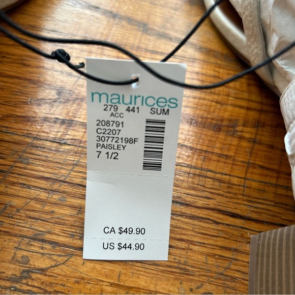 NWT Maurices Neutral Bone Color Faux Leather Strappy Gladiator Sandal Heels - 7. - Picture 6 of 10